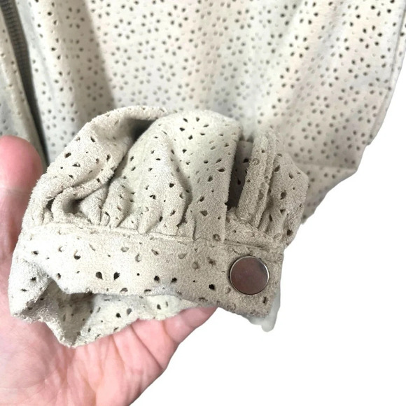 Zara Trafaluc Women’s Suede Textured Full Zip Bomber Jacket in Tan Size S - Picture 4 of 9